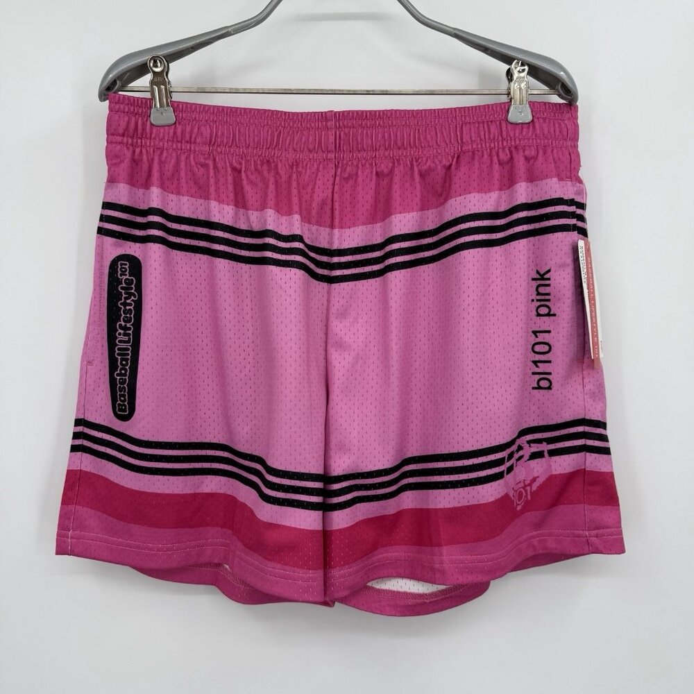 Baseball Lifestyle 101 Mesh Athletic Shorts Size M Men’s Pink Crayon